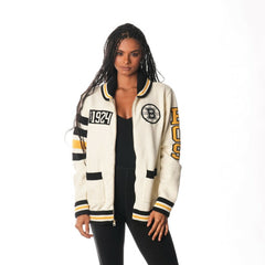 Boston Bruins The Wild Collective Unisex Jacquard Full-Zip Sweater Online