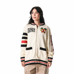 Chicago Blackhawks The Wild Collective Unisex Jacquard Full-Zip Sweater Discount