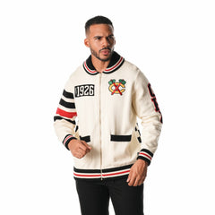Chicago Blackhawks The Wild Collective Unisex Jacquard Full-Zip Sweater Discount