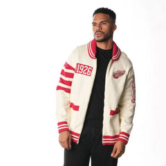 Detroit Red Wings The Wild Collective Unisex Jacquard Full-Zip Sweater For Sale