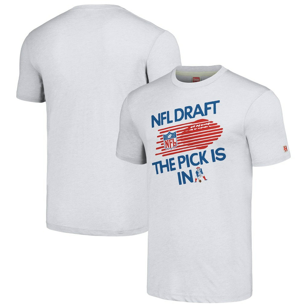 New England Patriots Homage Unisex 2024 Team Draft Tri-Blend T-Shirt