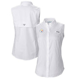 Pittsburgh Steelers Columbia Women's PFG Tamiami Omni-Shade Sleeveless Button-Up Shirt