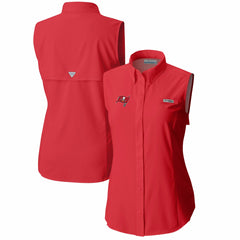 Tampa Bay Buccaneers Columbia Women's PFG Tamiami Omni-Shade Sleeveless Button-Up Shirt