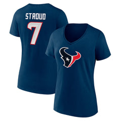 Houston Texans Fanatics C.J. Stroud Women's Icon Player Name & Number V-Neck T-Shirt