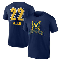 Christian Yelich Milwaukee Brewers Name & Number Fastball T-Shirt | MLB Outlet