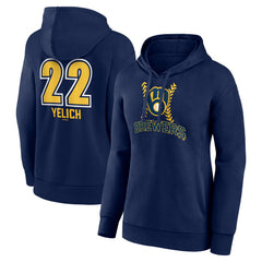 Christian Yelich Milwaukee Brewers Women's Name & Number Fastball Pullover Hoodie | MLB For sale