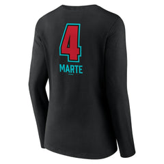 Ketel Marte Arizona Diamondbacks Women's Name & Number Fastball V-Neck Long Sleeve T-Shirt | MLB New