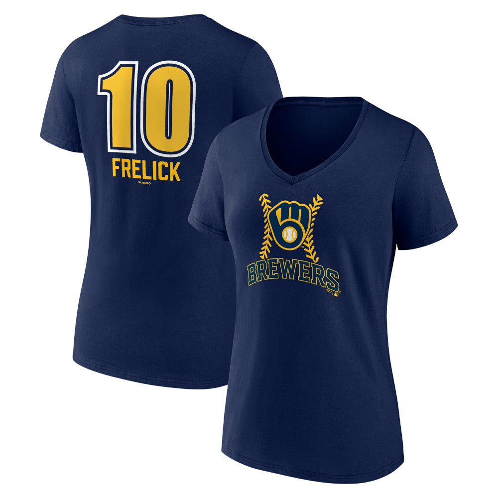 Sal Frelick Milwaukee Brewers Women's Name & Number Fastball V-Neck T-Shirt | MLB Sale