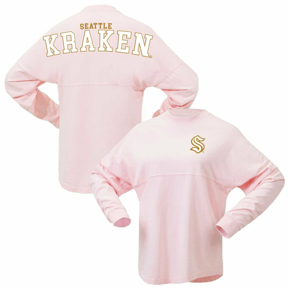 Seattle Kraken Fanatics Women's Spirit Jersey Long Sleeve T-Shirt On Sale