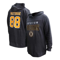 David Pastrnak Boston Bruins Profile Women's Plus Size Name & Number Thermal Pullover Hoodie Outlet