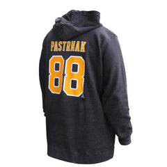 David Pastrnak Boston Bruins Profile Women's Plus Size Name & Number Thermal Pullover Hoodie Outlet