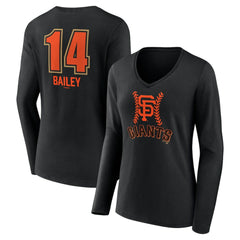 Patrick Bailey San Francisco Giants Women's Name & Number Fastball V-Neck Long Sleeve T-Shirt | MLB Near me