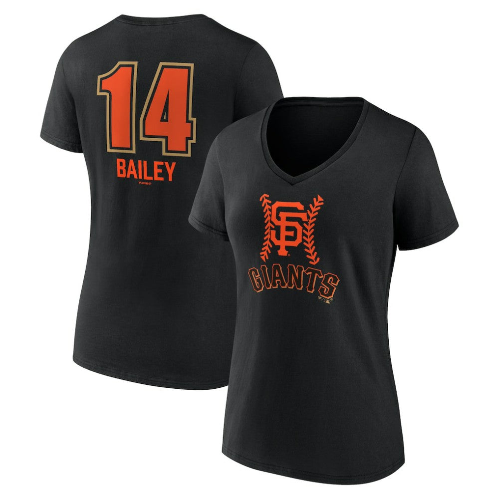 Patrick Bailey San Francisco Giants Women's Name & Number Fastball V-Neck T-Shirt | MLB On Sale