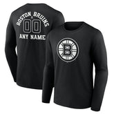 Boston Bruins Personalized Name & Number Monochrome Long Sleeve T-Shirt Online