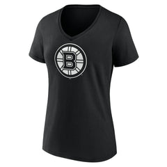Boston Bruins Women's Personalized Name & Number Monochrome V-Neck T-Shirt For Sale