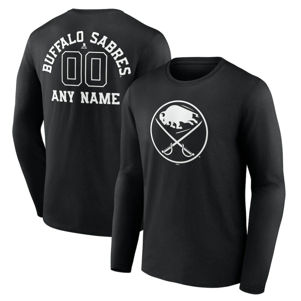 Buffalo Sabres Personalized Name & Number Monochrome Long Sleeve T-Shirt For Sale