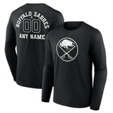 Buffalo Sabres Personalized Name & Number Monochrome Long Sleeve T-Shirt For Sale