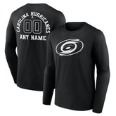 Carolina Hurricanes Personalized Name & Number Monochrome Long Sleeve T-Shirt On Sale