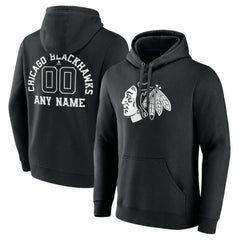 Chicago Blackhawks Personalized Name & Number Monochrome Pullover Hoodie Online