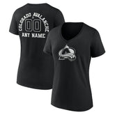 Colorado Avalanche Women's Personalized Name & Number Monochrome V-Neck T-Shirt For Sale