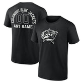 Columbus Blue Jackets Personalized Name & Number Monochrome T-Shirt Sale