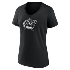 Columbus Blue Jackets Women's Personalized Name & Number Monochrome V-Neck T-Shirt Discount