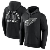 Detroit Red Wings Personalized Name & Number Monochrome Pullover Hoodie Sale