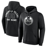 Edmonton Oilers Personalized Name & Number Monochrome Pullover Hoodie For Sale