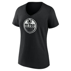 Edmonton Oilers Women's Personalized Name & Number Monochrome V-Neck T-Shirt For Sale