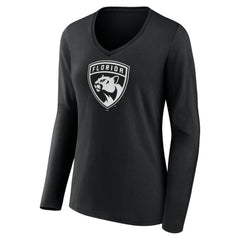 Florida Panthers Women's Personalized Name & Number Monochrome Long Sleeve V-Neck T-Shirt Outlet