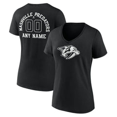 Nashville Predators Women's Personalized Name & Number Monochrome V-Neck T-Shirt Outlet