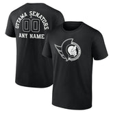 Ottawa Senators Personalized Name & Number Monochrome T-Shirt Outlet