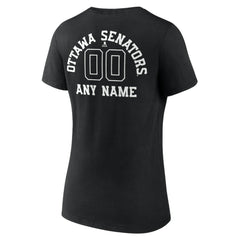 Ottawa Senators Women's Personalized Name & Number Monochrome V-Neck T-Shirt On Sale