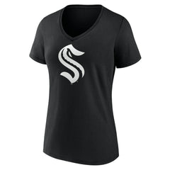 Seattle Kraken Women's Personalized Name & Number Monochrome V-Neck T-Shirt On Sale