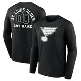 St. Louis Blues Personalized Name & Number Monochrome Long Sleeve T-Shirt Discount