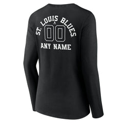 St. Louis Blues Women's Personalized Name & Number Monochrome Long Sleeve V-Neck T-Shirt Outlet