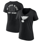 St. Louis Blues Women's Personalized Name & Number Monochrome V-Neck T-Shirt Discount