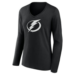 Tampa Bay Lightning Women's Personalized Name & Number Monochrome Long Sleeve V-Neck T-Shirt Sale
