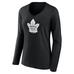 Toronto Maple Leafs Women's Personalized Name & Number Monochrome Long Sleeve V-Neck T-Shirt Outlet