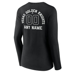 Vegas Golden Knights Women's Personalized Name & Number Monochrome Long Sleeve V-Neck T-Shirt Sale