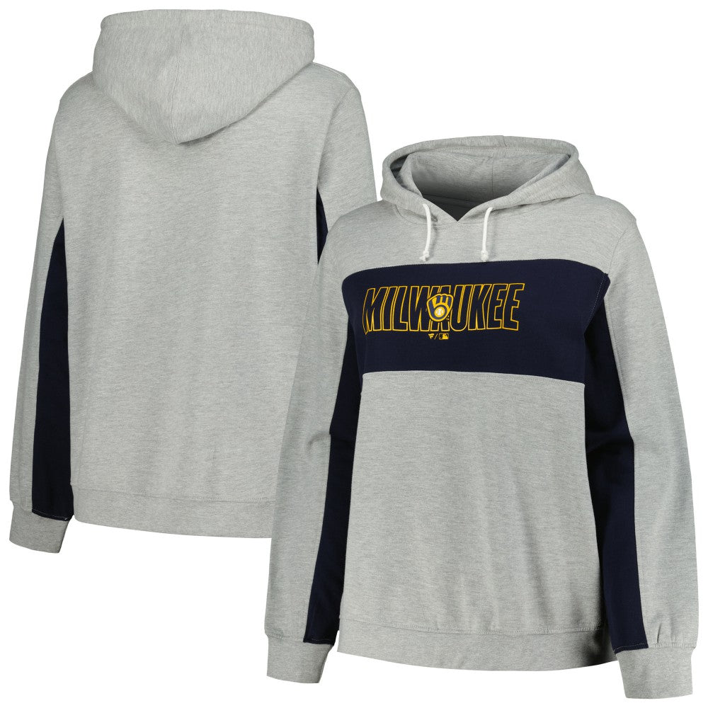 Milwaukee Brewers Profile Women's Plus Size Pullover Jersey Hoodie | MLB On Sale