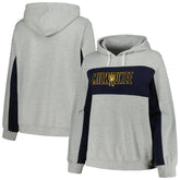 Milwaukee Brewers Profile Women's Plus Size Pullover Jersey Hoodie - Heather Gray