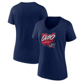 Columbus Blue Jackets Women's Native V-Neck T-Shirt On Sale