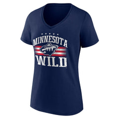 Minnesota Wild Women's Americana Team V-Neck T-Shirt On Sale