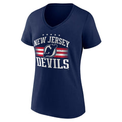 New Jersey Devils Women's Americana Team V-Neck T-Shirt Outlet