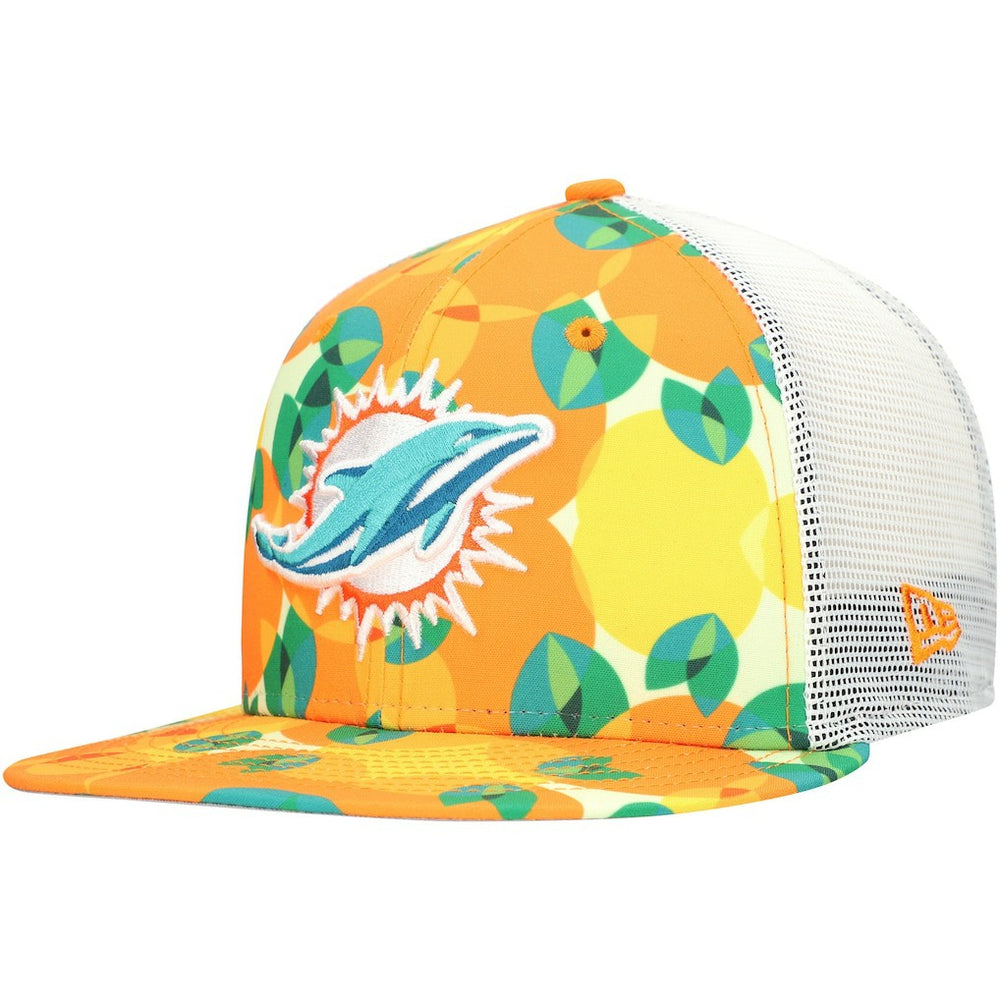 Miami Dolphins New Era Citrus 9FIFTY Trucker Snapback Hat