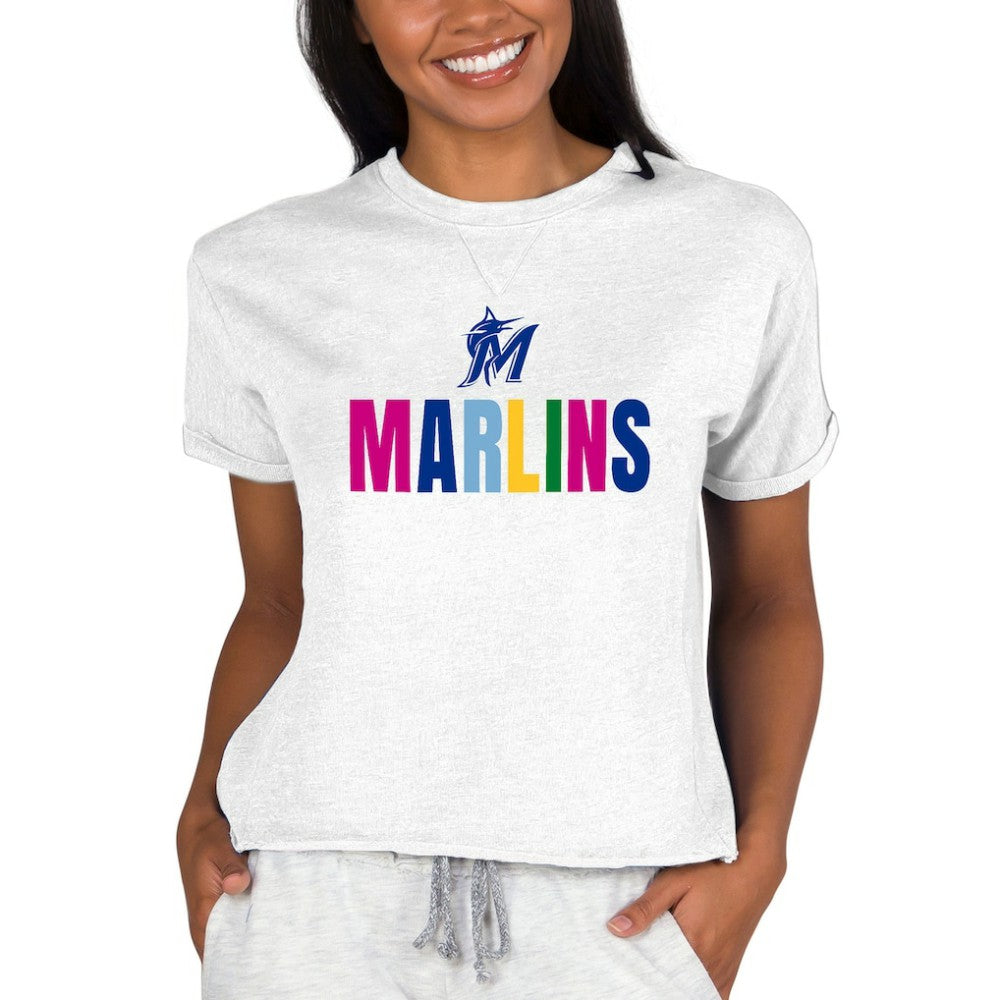 Miami Marlins Concepts Sport Women's Mainstream Terry Sweatshirt | MLB Shop