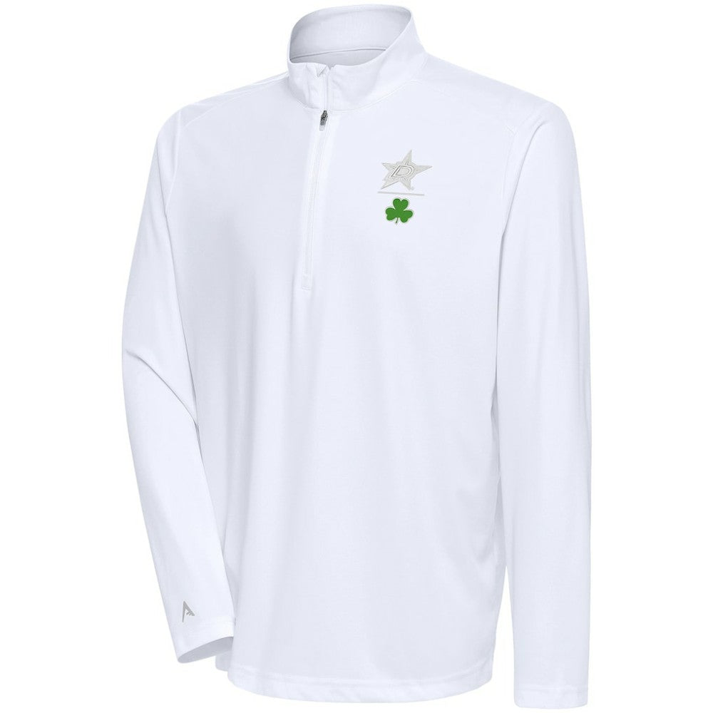 Dallas Stars Antigua Shamrock Tribute Quarter-Zip Pullover Top Sale