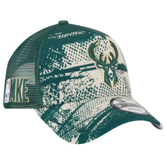 Milwaukee Bucks Tip Off A-Frame Trucker 9FORTY Adjustable Hat On Sale