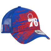 Philadelphia 76ers Tip Off A-Frame Trucker 9FORTY Adjustable Hat Discount